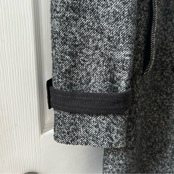 Women's Jacob B & W Bias Stripe Textured Wool Blend Belted Knee-Length C… - Picture 11 of 11